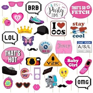 Mosailles 35 Stück 2000er Party Foto Requisiten