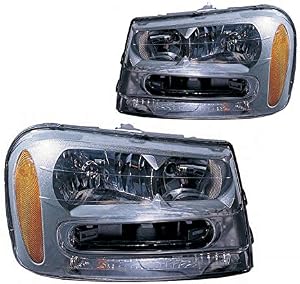 HEADLIGHTSDEPOT Headlight Left And Right Pair CAPA Certified Compatible With Chevrolet Trailblazer 02-09 (02-08 LS/06-09 SS)