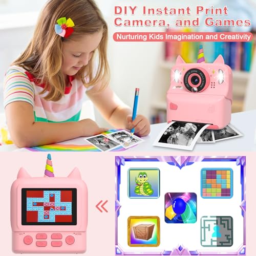 Instant Print Camera for Kids - Christmas Birthday Gift Toy for Girl Boy Age 3-9, Children - image 6