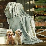 Amélie Home Boho Knitted Throw Blankets-Tassel Striped Decorative Throw-Farmhouse Textured Cozy...