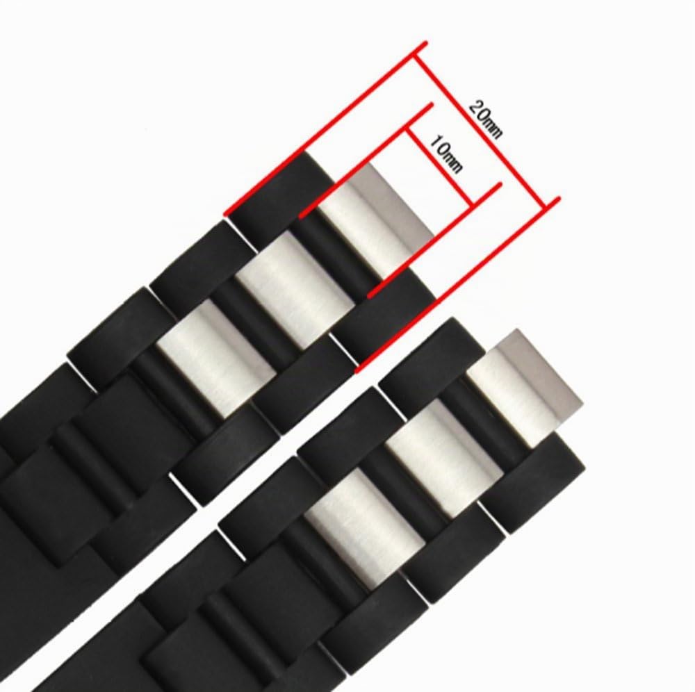 Richie Strap, Cinturino di ricambio in gomma da 20 mm con fibbia, adatto per orologi Cartier 21 Chronoscaph e Autoscaph