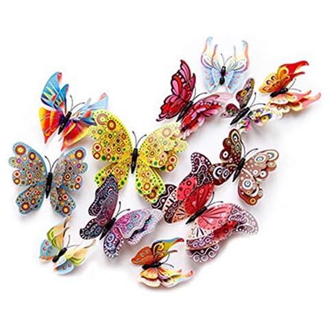 12PCS PVC 3D Butterfly Fridge Magnets Refrigerator Magnets Wall Stickers with Magnet for Wall Decor Art Decor Crafts Home Party Decoration Cover