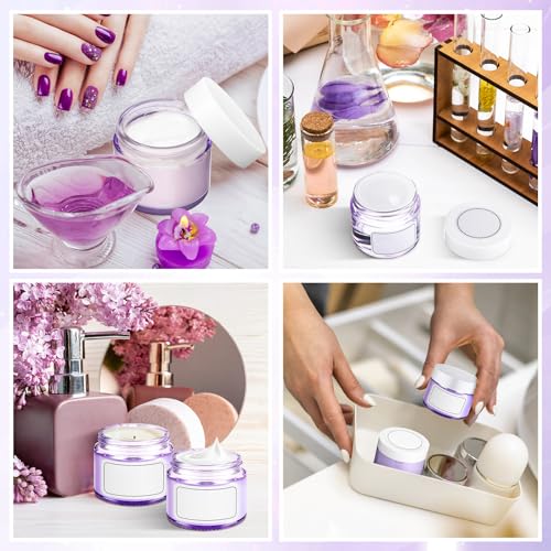 Image of Layhit 60 Pcs 2 oz Glass Jars with Lids Airtight Jars Bulk,Purple