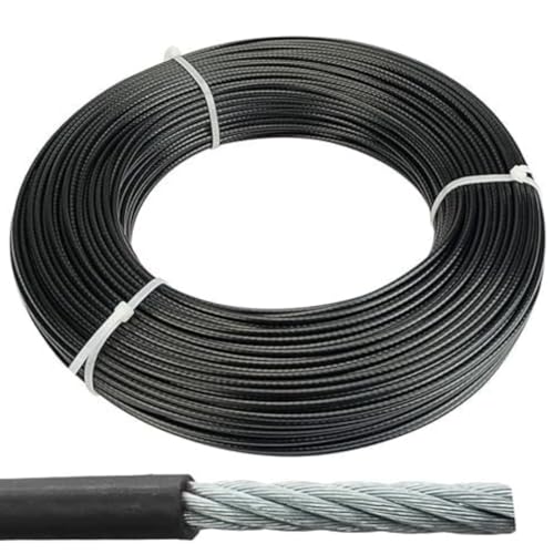 Image of Gym Machine Steel Wire Rope (6mm Thick, 10 Meters Long) - PU Coated High-Tensile Replacement Cable for Home and Professional Cable Machines