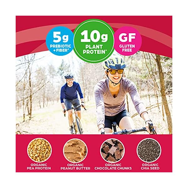 Orgain Organic Vegan Protein Bars, Peanut Butter Chocolate Chunk - 10g Plant Based Protein, Gluten Free Snack Bar, Low Sugar, Dairy Free, Soy Free, Lactose Free, Non GMO, 1.41 Oz (12 Count)