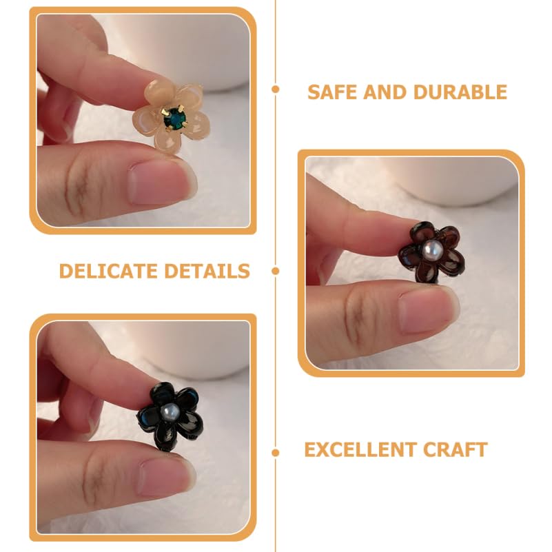 Pearl Flower Hairpin Mini Claw Clips for Girls Small Hair Accessories Wedding Bridal Hair Clips for Thin 16Pcs - Image 4