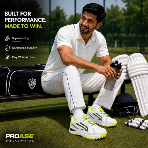Image of PRO ASE SPORT PROASE NetMaster Cricket Shoes - Rubber Studs, Water-Resistant Upper, EVA Comfort Midsole