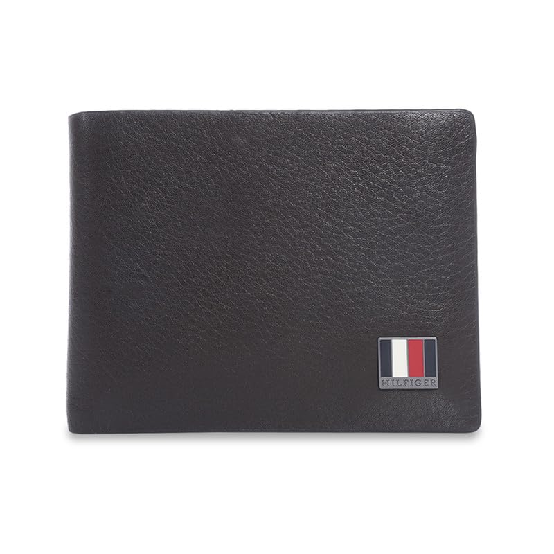 tommy hilfiger Men's Leather Wallet Mawenzi - Brown | Global Coin Wallet with RFID Protection, Multiple Card Slots | Coin Pocket | Bi-Fold Purse for Men | Ideal for Gifting-picture-29