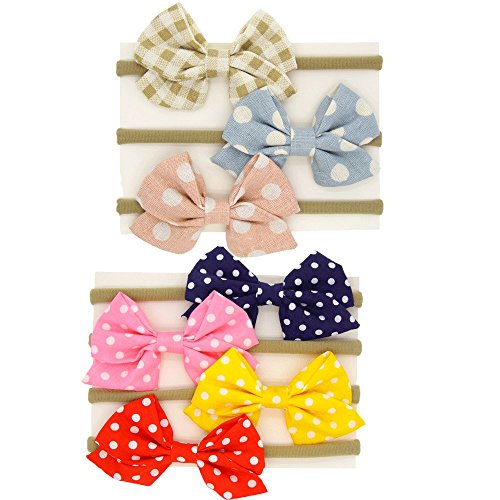 Defitck Baby Headbands Girl Newest Turbans Head Wrap Knotted Hair Band 7PCS