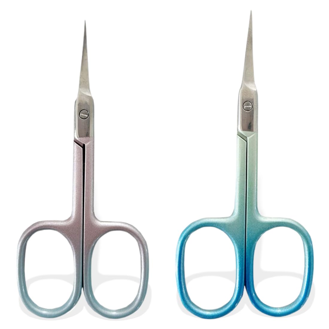 2Pcs Forbici per Cuticole Extra Sottili per Manicure e Pedicure, Lama Curva, Forbici per Unghie e Cuticole in Acciaio Temprato, Extra Affilate Taglia Cuticole per Rimuovere Pelle Morta e Cuticole