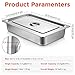 Dandat 6 Pack Full Size Steam Table Pans Deep Hotel Pan with Lid Thick Stainless Steel Restaurant Commercial Trays Steam Food Containers for Chafing Dish Buffet(20.8 x 12.8 x 3.9 Inch)