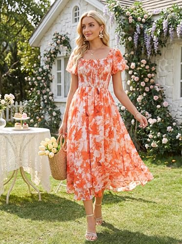 Image of GRACE KARIN Womens Summer Floral Maxi Dress 2026 Flowy Wedding Guest Dress A Line Boho Dresses Fashion Clothing with Pockets