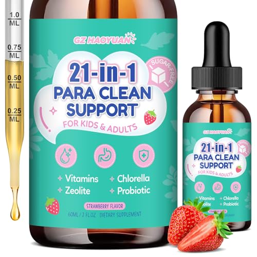 21 in 1 Herbal Gut Cleanse Drops – Wormwood, Black Walnut, Zeolite, Chlorella, 10B Probiotics &...