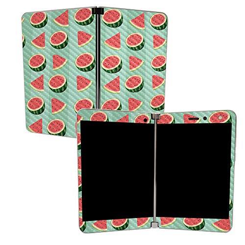 Image of MIGHTY SKINS MightySkins Carbon Fiber Skin for Microsoft Surface Duo - Watermelon Patch | Protective, Durable Textured Carbon Fiber Finish | Easy to Apply | Made in The USA