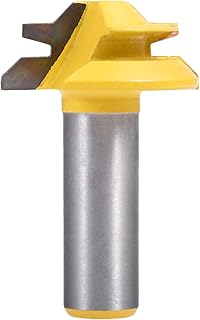 KATUR 45 Degree Lock Miter Router Bit, Stock Joint Router Bit with 1/2 Inch Shank for Thick Wood Cutter Tool and Window Bits (1/2" Shank 1-3/8" Width)