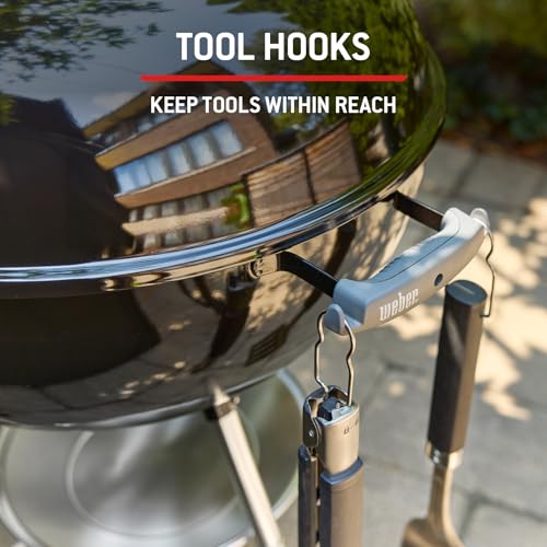 Weber Original Kettle Barbecue A Carbone/Griglia 57 Cm, Coperchio E Braciere Smaltati In Porcellana, Sistema One-Touch, Termometro, Treppiede Con Ruote, Nero - 11