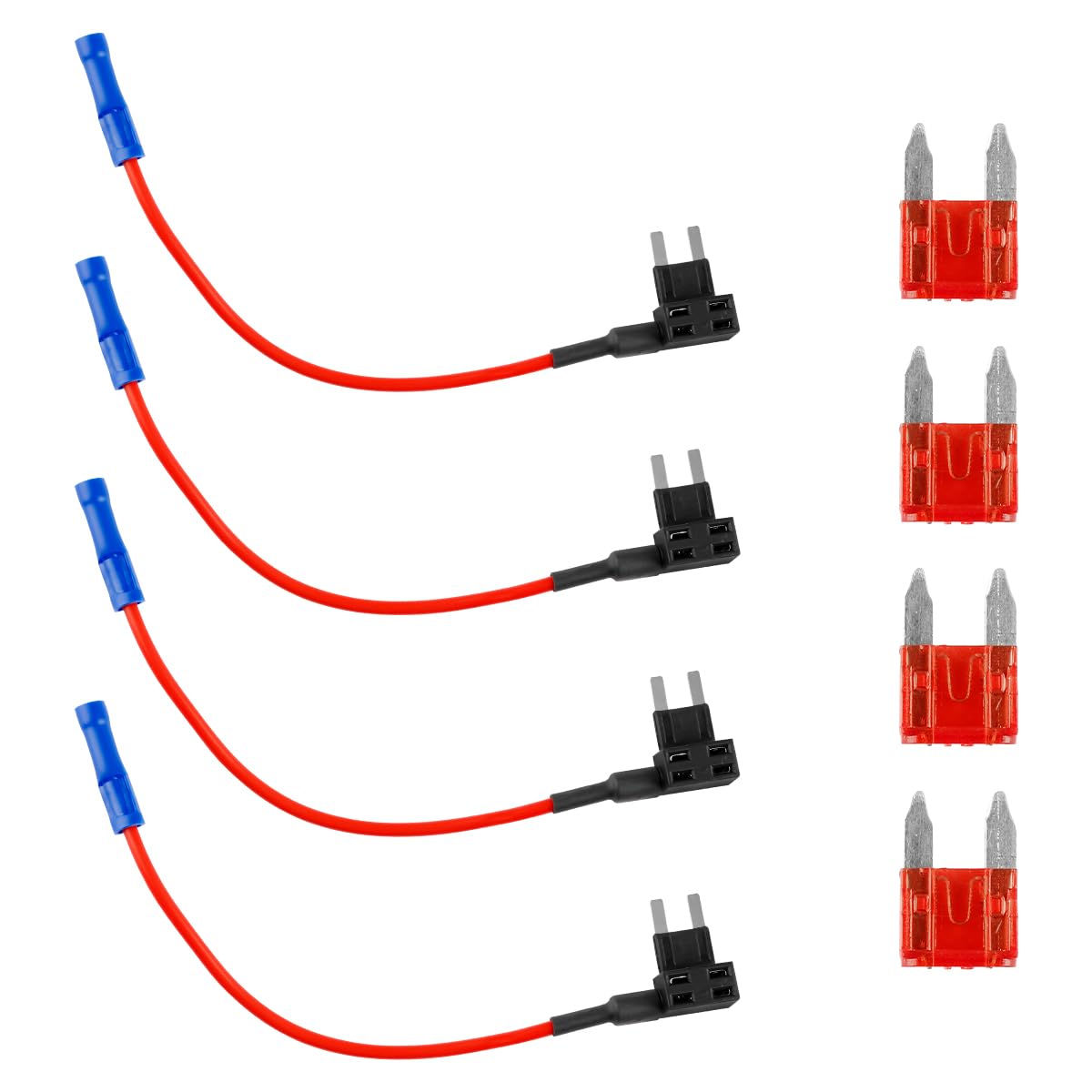 Fuse Holder 4PCS Automotive Small Fuse Holder Waterproof 12V Black Fuse Box Fuse Connectors Easy Installation For Car Accessories