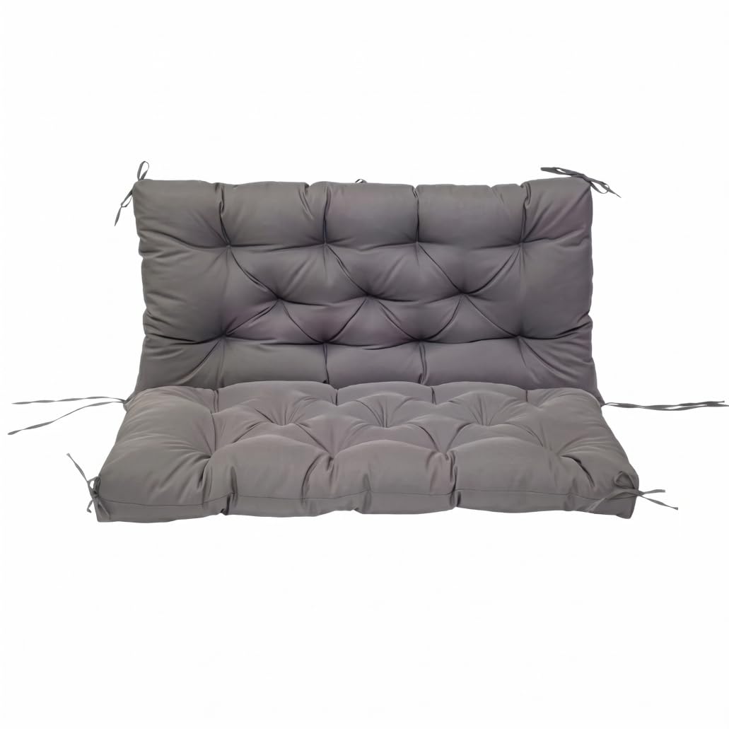 Tsawntd Benches, Porch Swing Cushion, Comfortable Thick Brushed Patio Bench Cushion With Secure Ties, Outdoor Cushions for Patio Furniture, Dark Gray, 100x100cm