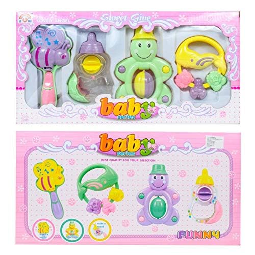 UZAK Rattle Set for Babies 0-6 Months Rattle and Teether Toys for Baby Toys Rattle Toy for New Born Early Development Toys for Baby Return Gifts for Kids, Baby Shower Gifts -Set of 4 Pcs (B0CS3MRS7N) Amazon Price History, Amazon Price Tracker
