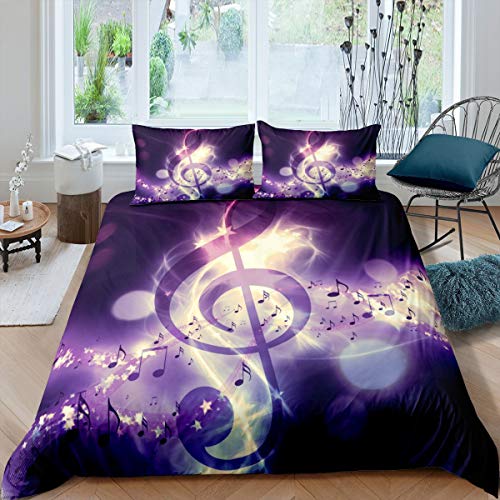 Juego de Cama Doble,Musical, Color Dorado Brillante