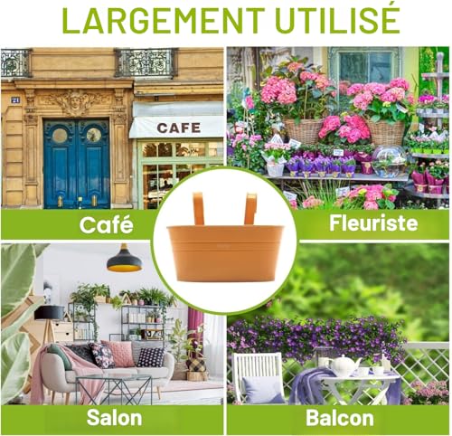 Pots de fleurs suspendus KAHEIGN grand format 27,5cm pour décoration - 8