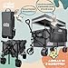 Faltbarer Bollerwagen Handwagen Transportkarre; Strand-Buggy bis 90L&150kg; XXL Geländeräder mit Bremse; Leiterwagen; Camping-Wagen für Strand, Garten & Outdoor; Verstellbarer Griff & Tasche (Grau)