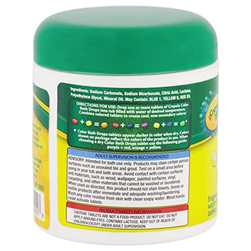 Bath Dropz Tabletes de coloração de água, 102 g, 60 unidades