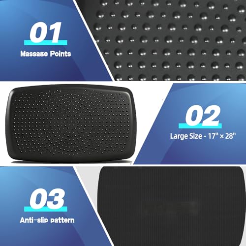 Image of Large Comfort Standing Desk Mat (17 inchx28 inch) - 3 /4 Thick PU Foam Anti Fatigue Foot Massage Mat with Acupressure Points, Non-Slip Waterproof Easy Clean Kitchen Floor Mat for Office Home