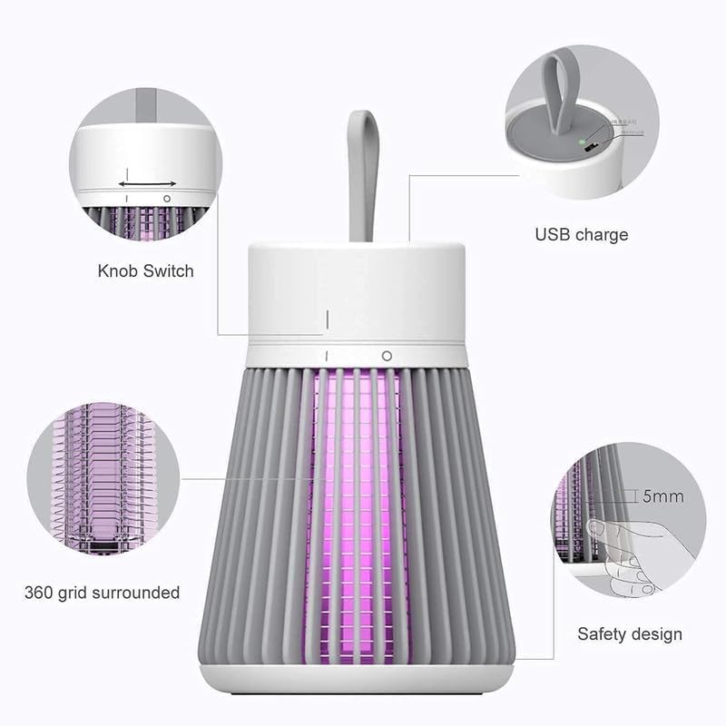 Image of Mosquito Killer Machine, Electric Bug Zapper USB Powered LED Mosquito Lamp for Home, UV Light Insect Killer Indoor /Outdoor, Chemical-Free Mosquito Trap with Night Lamp