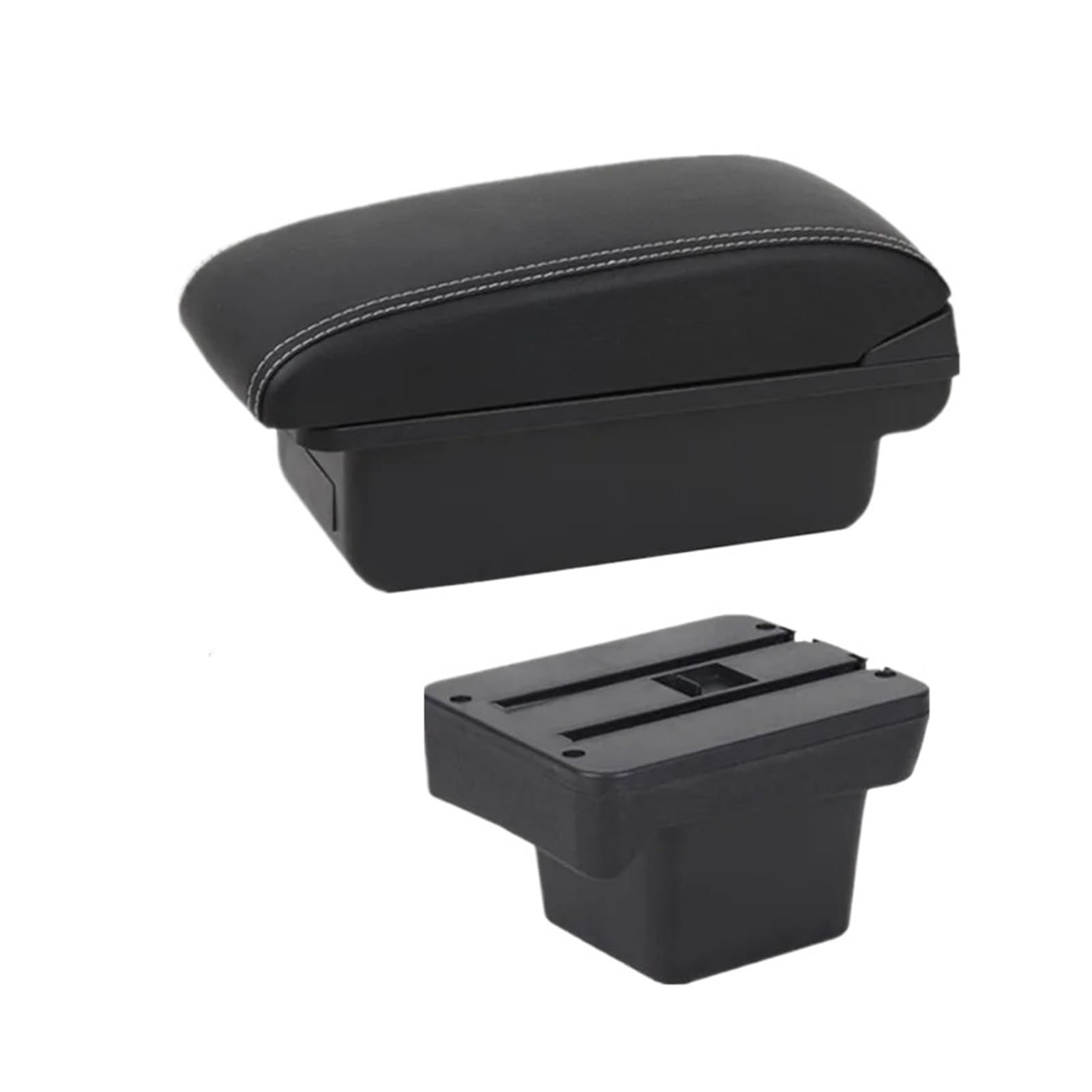 Armlehne Mittelkonsole Für VW Caddy 5 2024 Mittelarmlehnenbox Mit USB-Anschluss Nachrüstzubehör Armlehnes Auto(A white line No USB)