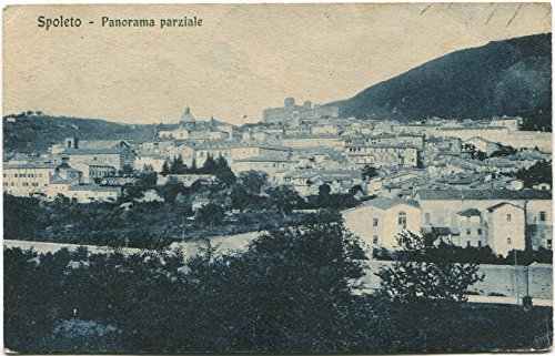 1925 Spoleto panorama parziale Spoleto Polverificio Trieste FP B/N VG Cartolina Postale