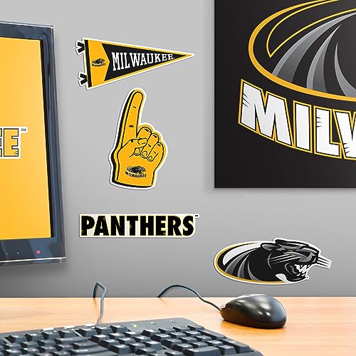 Image of University of Wisconsin Milwaukee 8ct Vinyl Large Deluxe Stickers Variety Pack - Laptop, Water Bottle, Scrapbooking, Tablet, Skateboard, Indoor /Outdoor - Set of 8