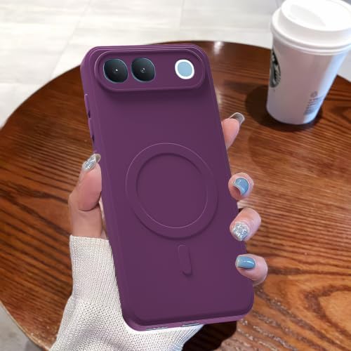 Image of Outlouders Back Cover for Vivo S2 5G | Soft Matte Silicone | Slim Fit | Magnetic-Safe Logo Design (Magnetic-Safe Not Compatible) | Shockproof | Camera Protection Bumper Case (Purple)