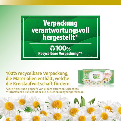 Babylino Sensitive Baby Tücher 0% Duft, 98% natürliche Formel, die den pH-Wert der Haut wiederherstellt, 3 Packungen mit Frischeverschluss… – Ansicht 6