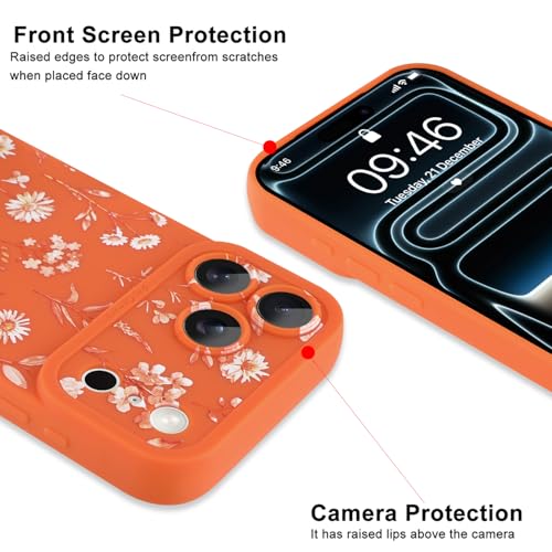 Image of ZIYE for iPhone 17 Pro Max Case Orange Flower Pattern Phone Case