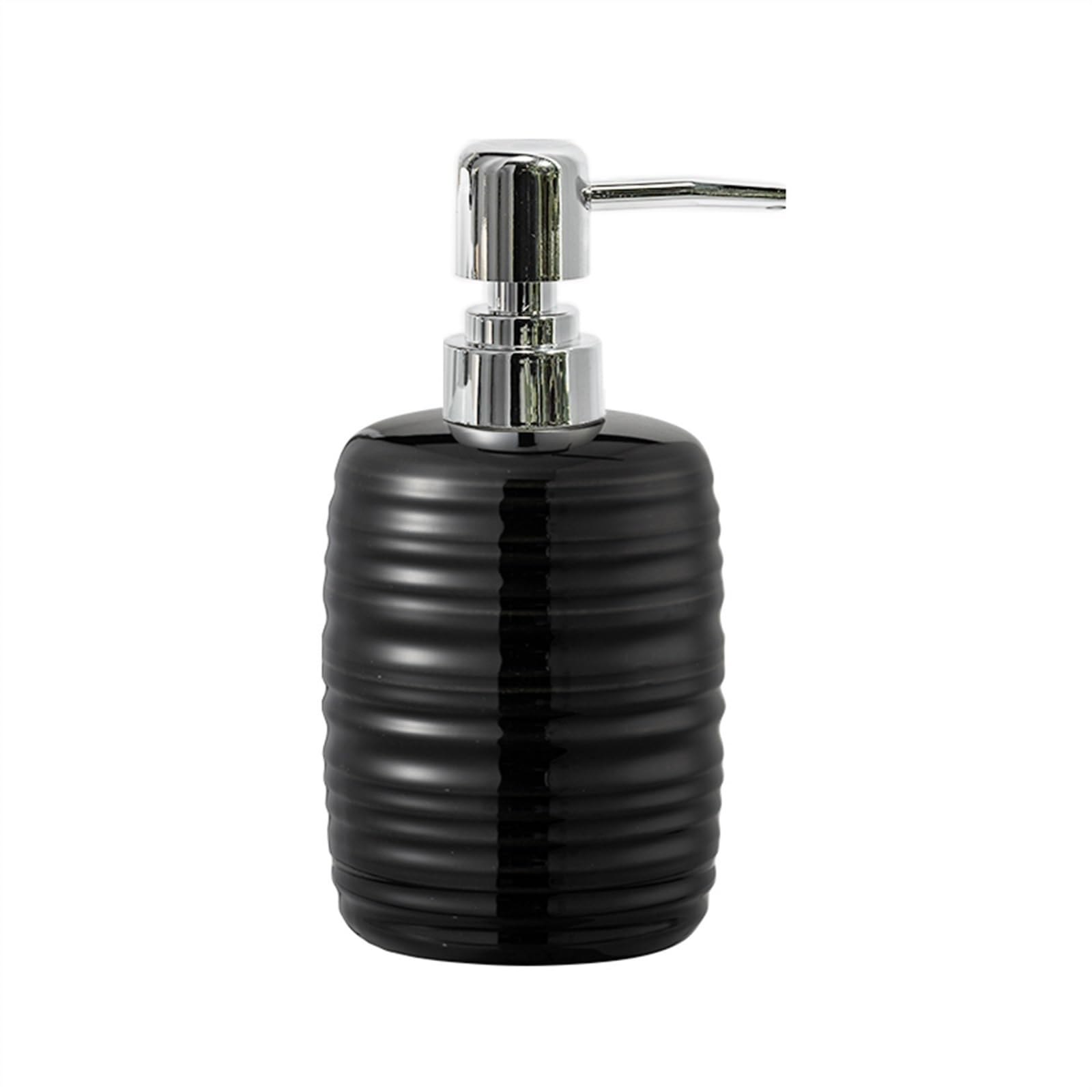 Distributore di Sapone Rotondo da 410 ml con Decorazione a Strisce e Pompa per Bagno, Cucina, Piatti, detersivo