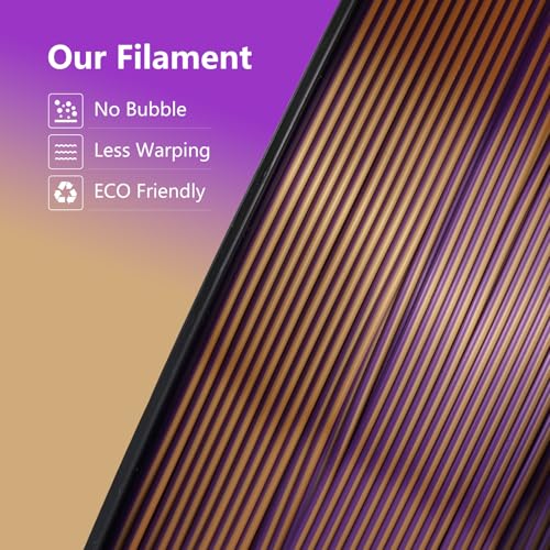 Image of Kingroon PLA Filament, Multicolor Silk PLA Filament, Dual Color 3D Printer Filament, 1.75 mm, Dimensional Accuracy + /- 0.03 mm, 1kg Spool(2.2lbs), Gold Purple