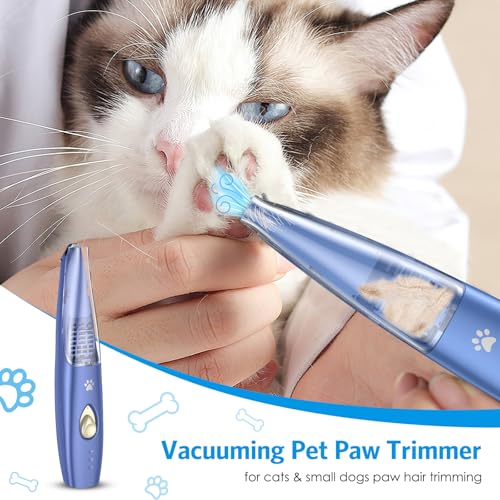 [Neues Upgrade] Brifit Pfotentrimmer für Hunde mit Haar Saugfunktion, 2-Gang Leise Schermaschine Hund, USB Aufladbar Hundeschermaschine für Pfoten, Ohren, Augen, Gesicht, Keine Fliegenden Haare