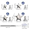 YORANYO 200 Sets Leather Rivets Kit Mixed Sizes Rivets for Leather Star Studs for Clothing Fabric Silver Rivets with Leather Crafting Rivet Tool for Repair Decorate Jackets Shoes Bags Belts Purse