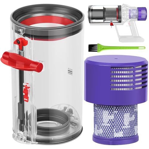 RUKHOOL Cubo Basura para Dyson V10 SV12 Filtro Accesorios Contenedor Depósito para Dyson SV13 SV27 Filtros Repuestos Recambios Cubos Assembly Aspiradora Fliter Polvo Sccesorio