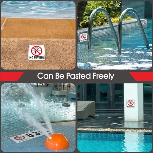 Adhesivo de Seguridad Para Piscina No Diving 6x6 Pulgadas miniatura 5