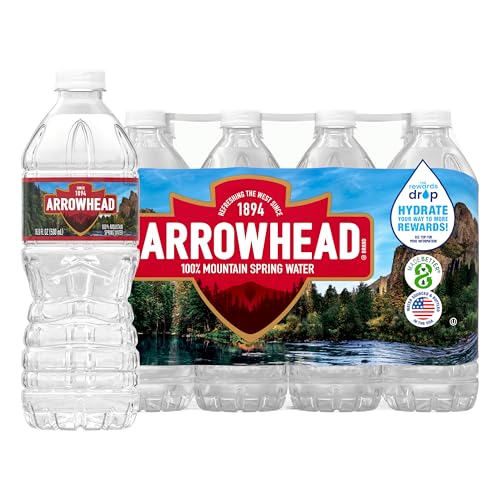 Image of Arrowhead Mountain Spring Water Bottles, 12 Pack - Still Bottled Water with Naturally Occurring Minerals for Taste - 16.9 Fl Oz