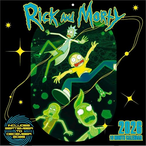 Pyramid - RICK AND MORTY 2026 ? Broschürenkalender 30×30 cm (aufgeklappt 30×60 cm) mit 12 Kultmotiven aus der Adult-Swim-Serie für 7,99 EUR bei amazon.de Bild: Pyramid - RICK AND MORTY 2026 ? Broschürenkalender 30×30 cm (aufgeklappt 30×60 cm) mit 12 Kultmotiven aus der Adult-Swim-Serie für 7,99 EUR bei amazon.de
