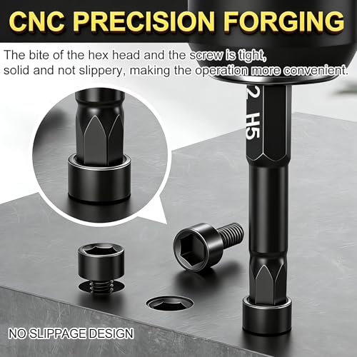 Hex Head Allen Wrench Drill Bit Set (10pc Metric & 10pc SAE), PTSLKHN Allen Wrench Drill Bits, Upgraded 1/4" Quick Release Shank Magnetic Hex Bit Set - Perfect for Ikea Type Furniture