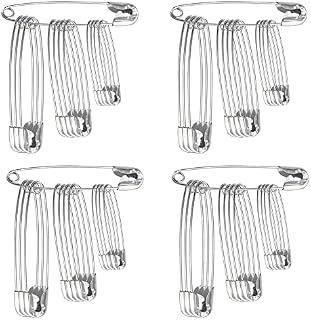 45mm Safety Pins, Pack of 48, Nickel Plated, Clothes Arts Crafts Sewing Hemming Textile Fabric Baby Clothing