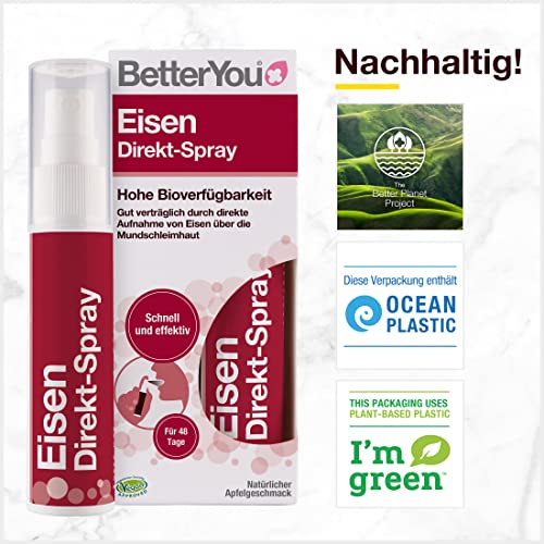 BetterYou Eisen Direkt Spray - gut verträglich durch Aufnahme über die Mundschleimhaut - hohe Bioverfügbarkeit - leckerer Apfelgeschmack - die praktische Alternative zu Tabletten - vegan, 25ml – Bild 7