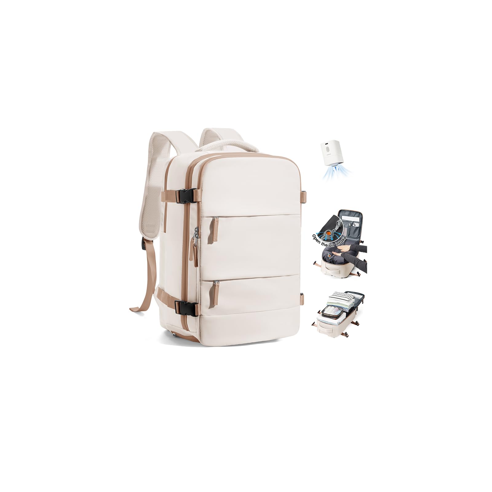 SZLX Zaino A Vuoto Con Pompa Donna, Zaino Ryanair 40x30x20 Sottovuoto Zaino da Viaggio Ryanair Wizzair, Ryanair Viaggio Ruscksack Dimensione Cabina Con Pompa Impermeabile Uomo Valigia A Vuoto