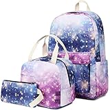 CAMTOP Backpack for Girls Teens School Bookbags Cute Kids Backpacks (Galaxy-Purple Pink)