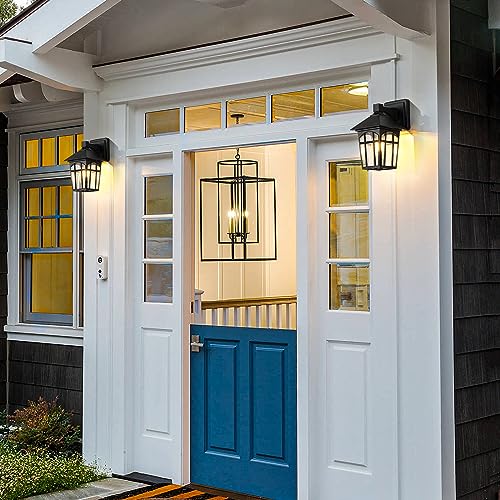 Outdoor Wall Lantern Matte Black Outside Wall Light Waterproof Exterior Lighting Fixtures Wall Mount Sconce for House Front Door Coach Porch Garage Doorway Entryway Patio