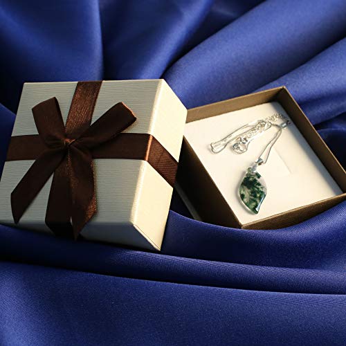 Coai 925 Sterling Silver Leaf Moss Aagte Crystal Necklace For Women #TOP6